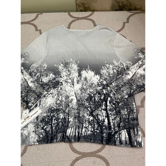 Alfred Dunner Alpine Lodge 3/4 sleeve gray/ white sweater, size large, MSRP $66 - Picture 8 of 9